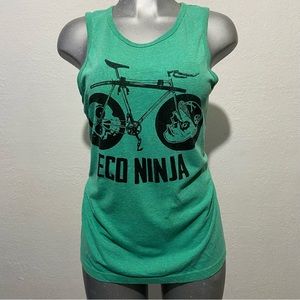 Eco Ninja Cycling Bicycle Bike Tank Top Tee Skulls Hizoku Cycles